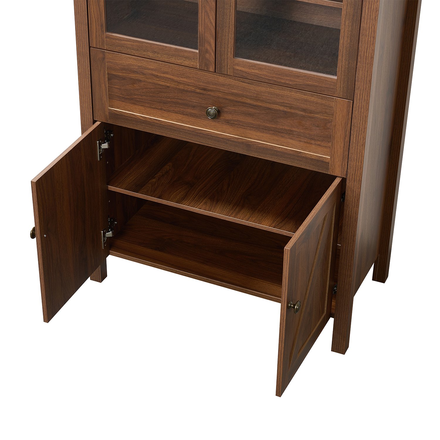 Retro Dome Cabinet With Large Storage Space, High Quality Materials - Walnut / Walnut Brown - Image 7