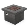 Anchorage - Wood Square Fire Pit 40, 000 Btu - Gray - Image 7