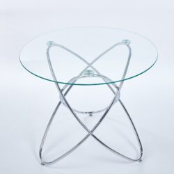 Dining Table With Glass Top - Chrome