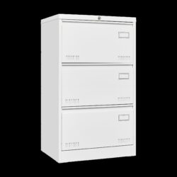 Filing Cabinet Lateral File Cabinet With Lock, 3 Drawer - White