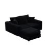 3 Seat Sofa, Deep Seat Couches With Soft Pillows And 1 Ottomans, Convertible Sofa Lounge Chair, For Living Room - Black - Image 13