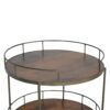 Industrial Round Butler Tray Table - Chestnut - Image 7