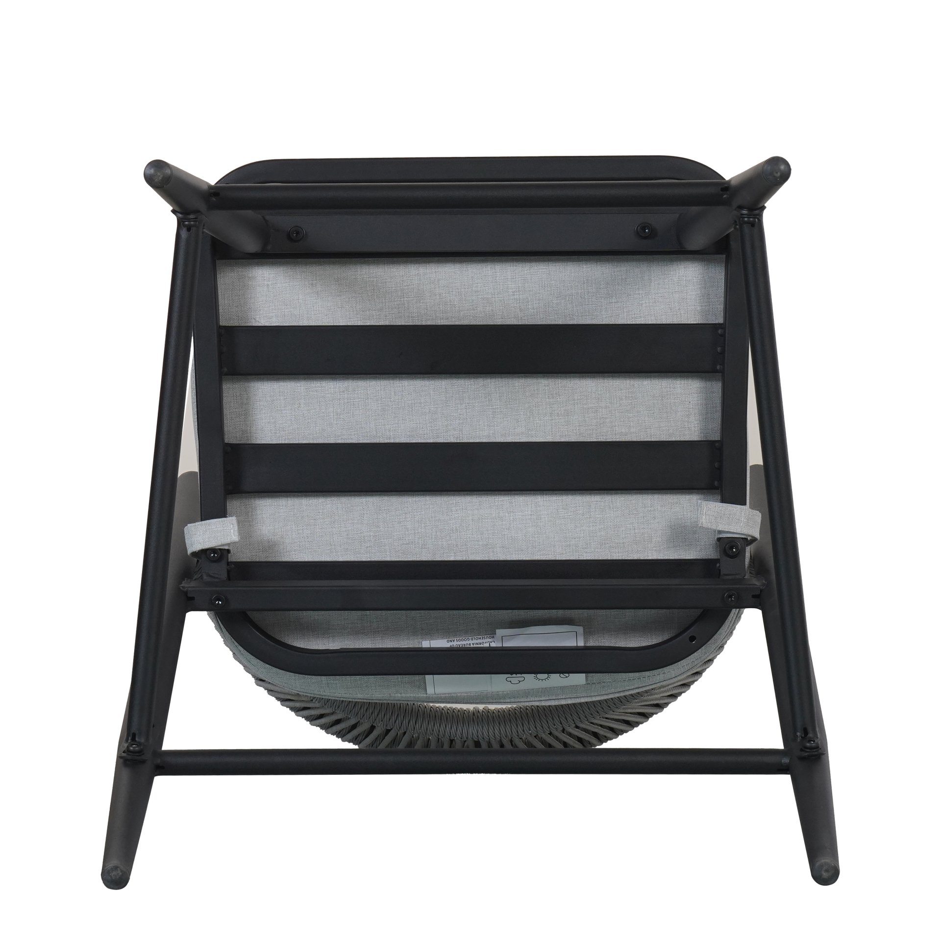 Outdoor Counter Height Metal Frame Counter Stools With Scallop Shaped Backrest & Water Resistant Cushions (Set of 2) - Matte Black - Image 10