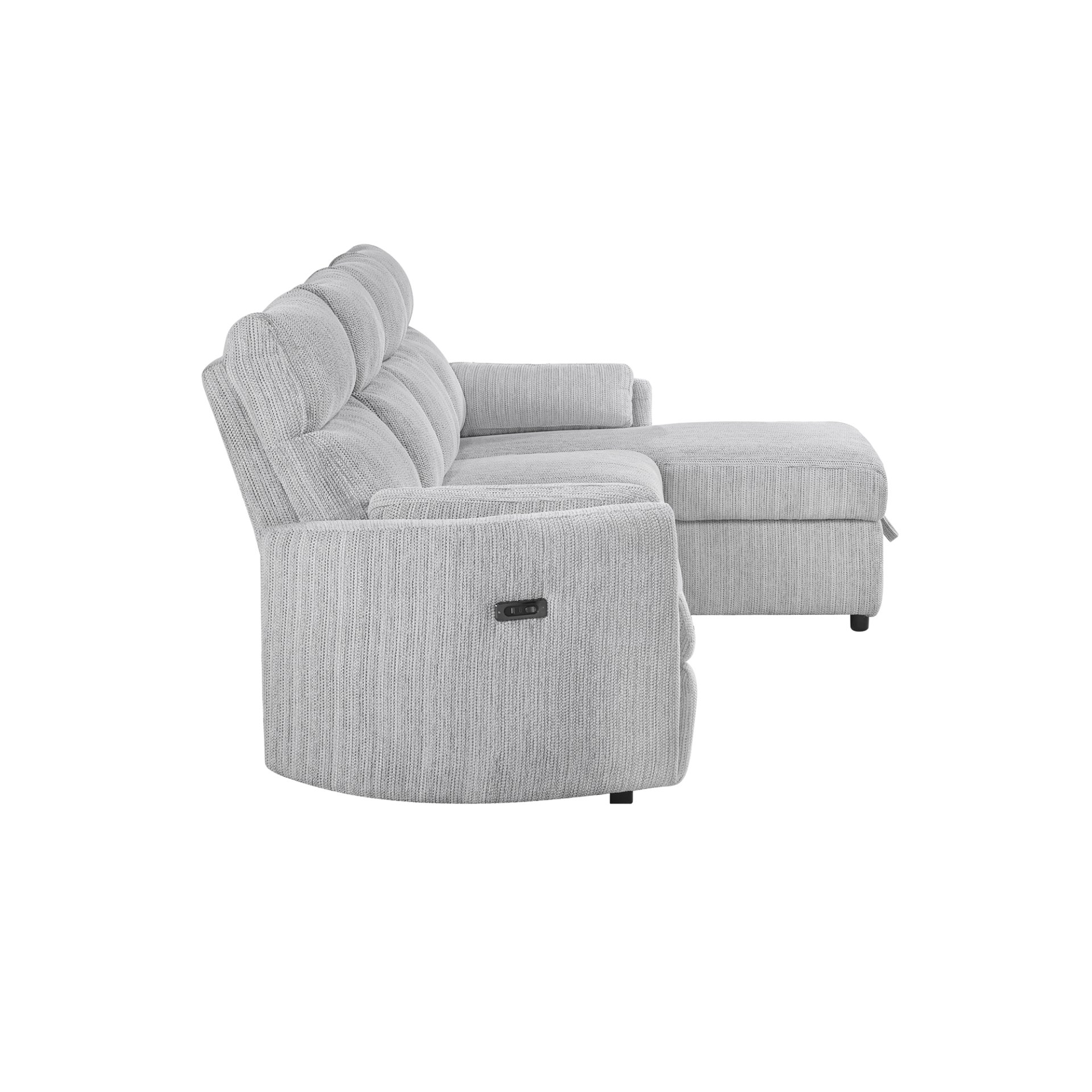 Sleeper Sofa With Storage Chaise - Grey - Image 6
