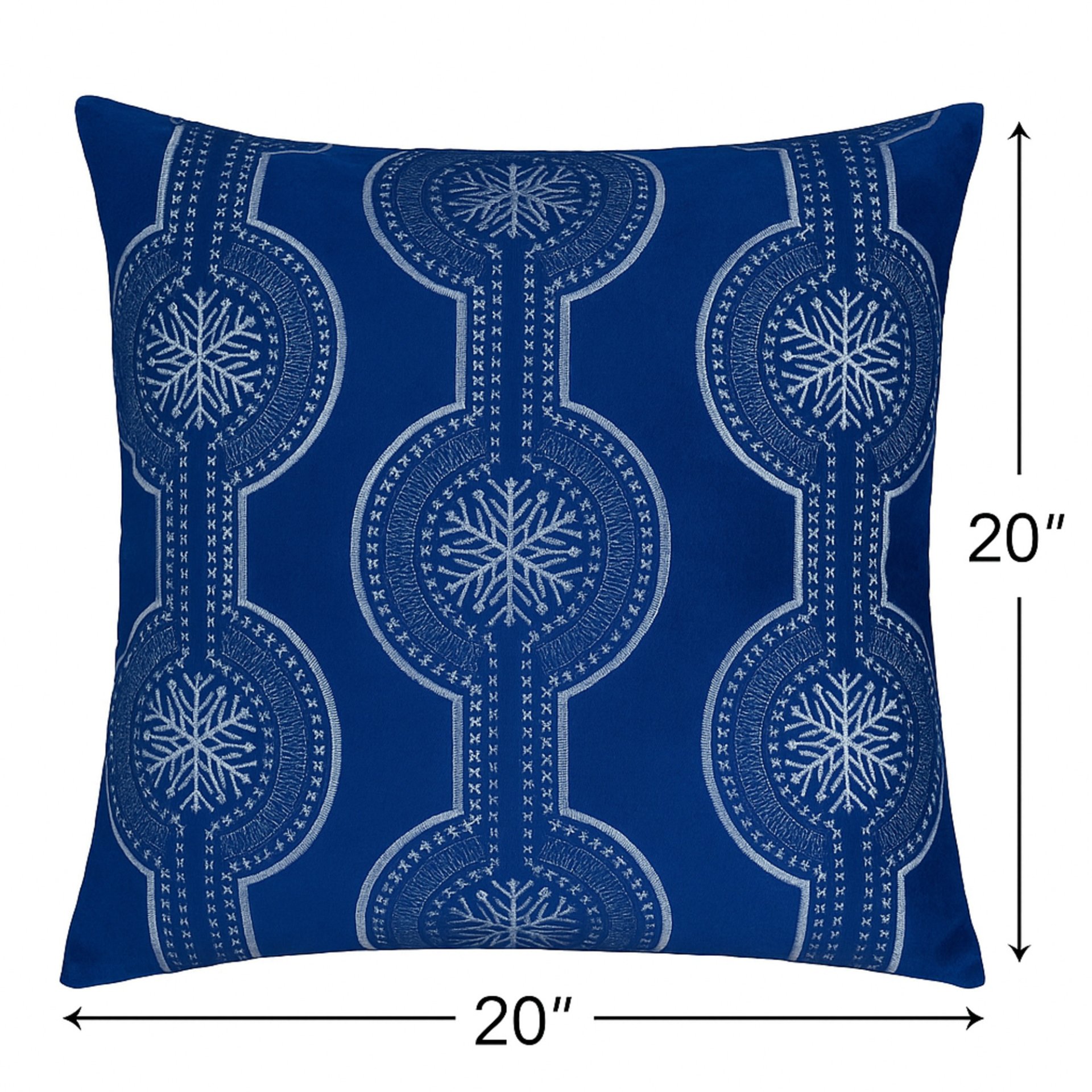 Holiday Throw Pillow With Snowflake Embroidery - Blue - Image 3