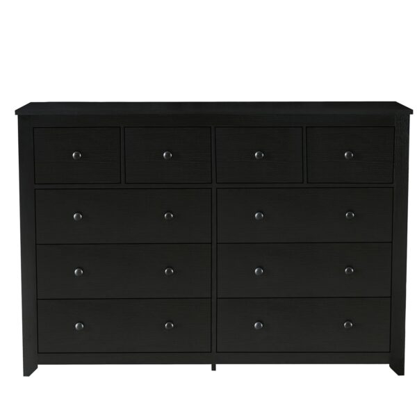 10 Drawer Dresser For Bedroom Ample Storage, Sturdy & Safe - Black