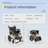 Lightweight Foldable Transport Wheelchair Square Tube Design With Double Brakes Adjustable Armrest & Breathable Seat Cushion Ideal For Disabled & Post Surgery Recovery - Black / Gold - Image 11