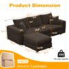 3 Seat Sofa, Deep Seat Couches With Soft Pillows And 1 Ottomans, Convertible Sofa Lounge Chair, For Living Room - Camel - Image 8