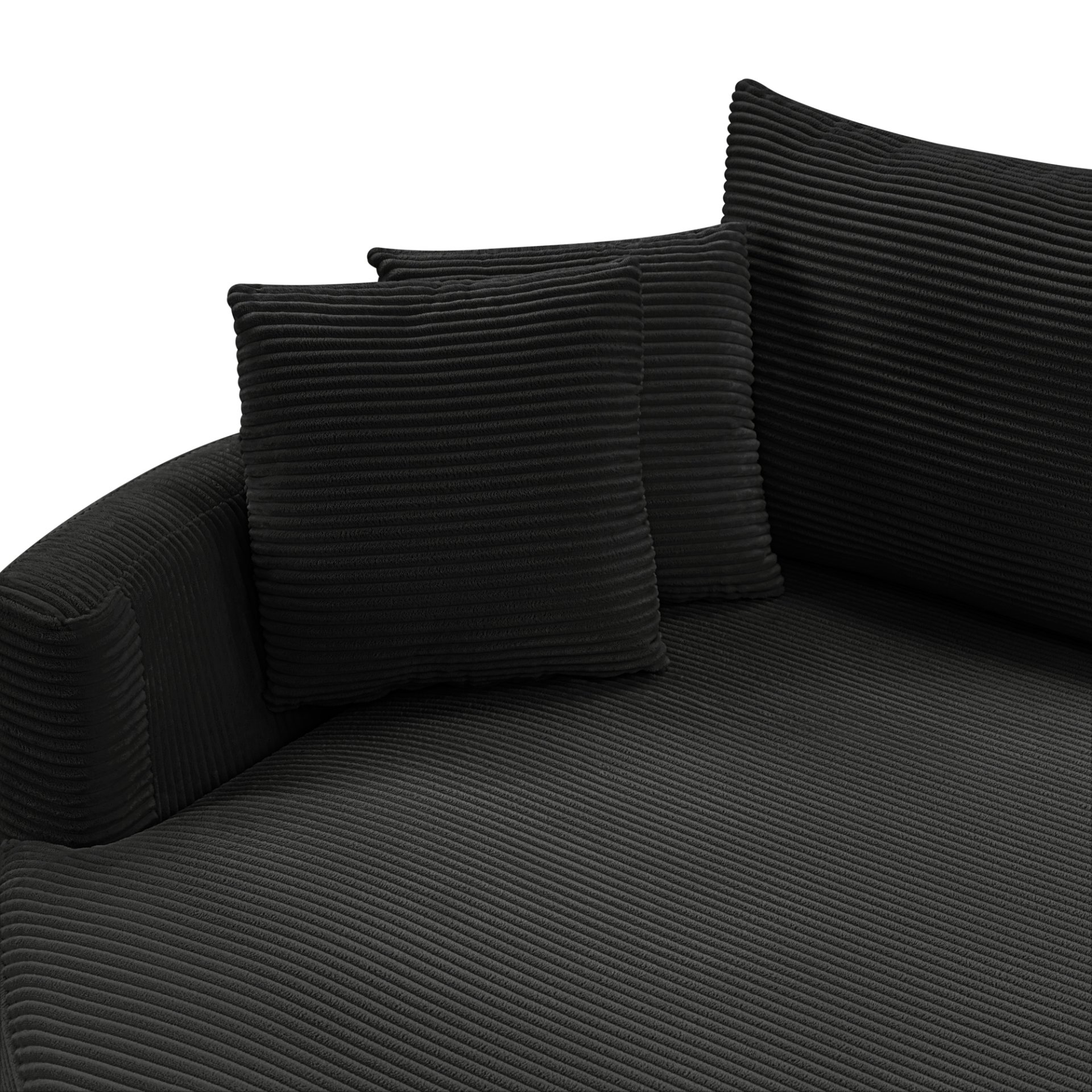 Oversized Double Chaise Lounge Sofa - Black - Image 11