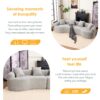 4 Seater Sofa With Chenille Fabric, 30D, 60 Hardness Full Sponge, 4 Pillow For Living Room, Home Furniture Sleeper Sectional Sofa For Apartment - Gray - Image 15