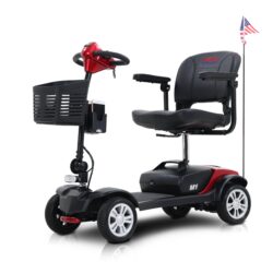 Max Sport - 4 Wheels Outdoor Compact Mobility Scooter With 2 Pieces X 12Ah Lead Acid Battery - Red