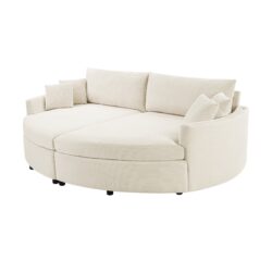 Oversized Double Chaise Lounge Sofa - Beige