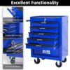 Rolling Metal Tool Chest With 6 Drawers, 20" Steel Storage Cabinet With Ball Bearing Slides - Black / Blue - Image 6
