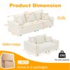 3 Seat Sofa, Convertible Deep Seat Sofa Lounge Chair For Living Room - Beige - Image 4
