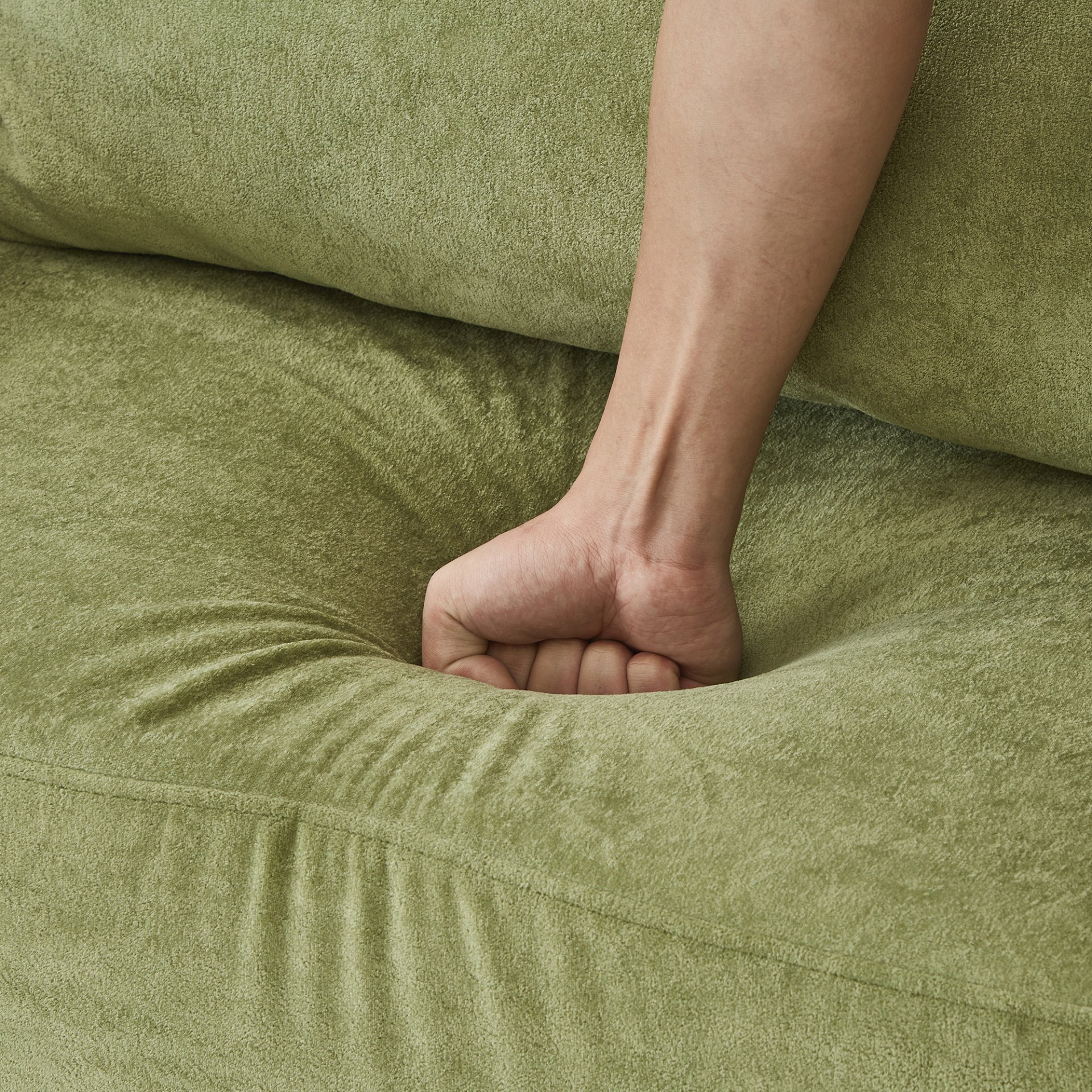 Modern Style Armchair Chaise Lounge Sofa Couch With Movable Storage Ottoman, USB Ports, Cup Holders, Phone Holder, Side Pockets - Green - Image 22