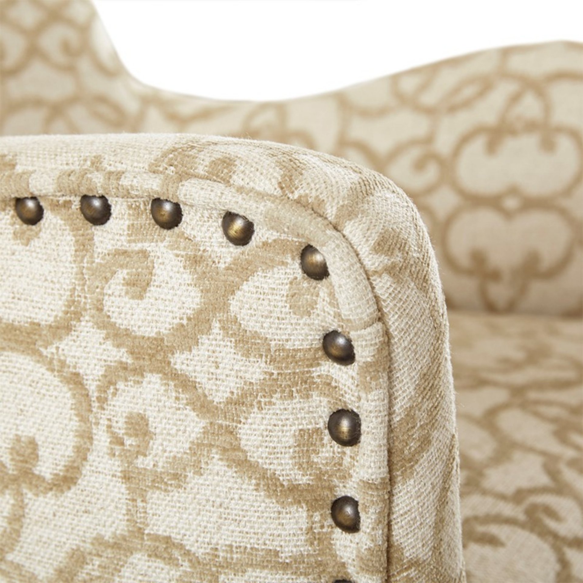 Angelica - Dining Arm Chair With Bronze Nailhead Trim (Set of 2) - Tan - Image 5