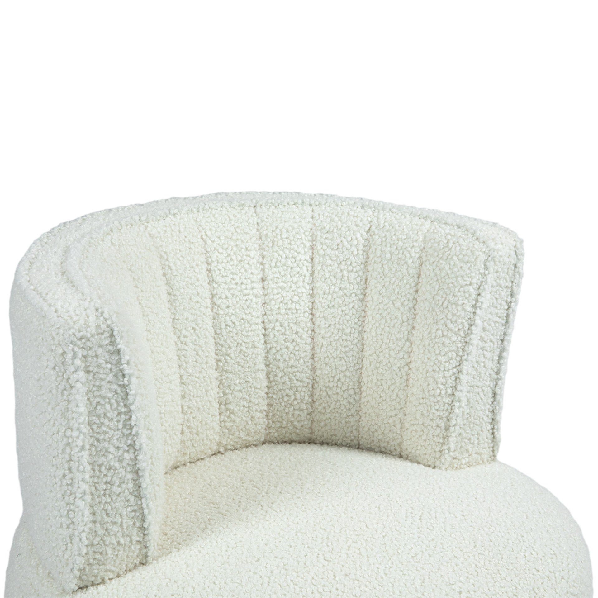 Coolmore - 360 Degree Swivel Cuddle Barrel Accent Sofa Chair, Round Armchair With Wide Upholstered Teddy Fabric - Cream - Image 14