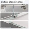 Frameless Single Sliding Shower Door With Bypass Design Clear Tempered Glass - Brushed Nickel - Image 10