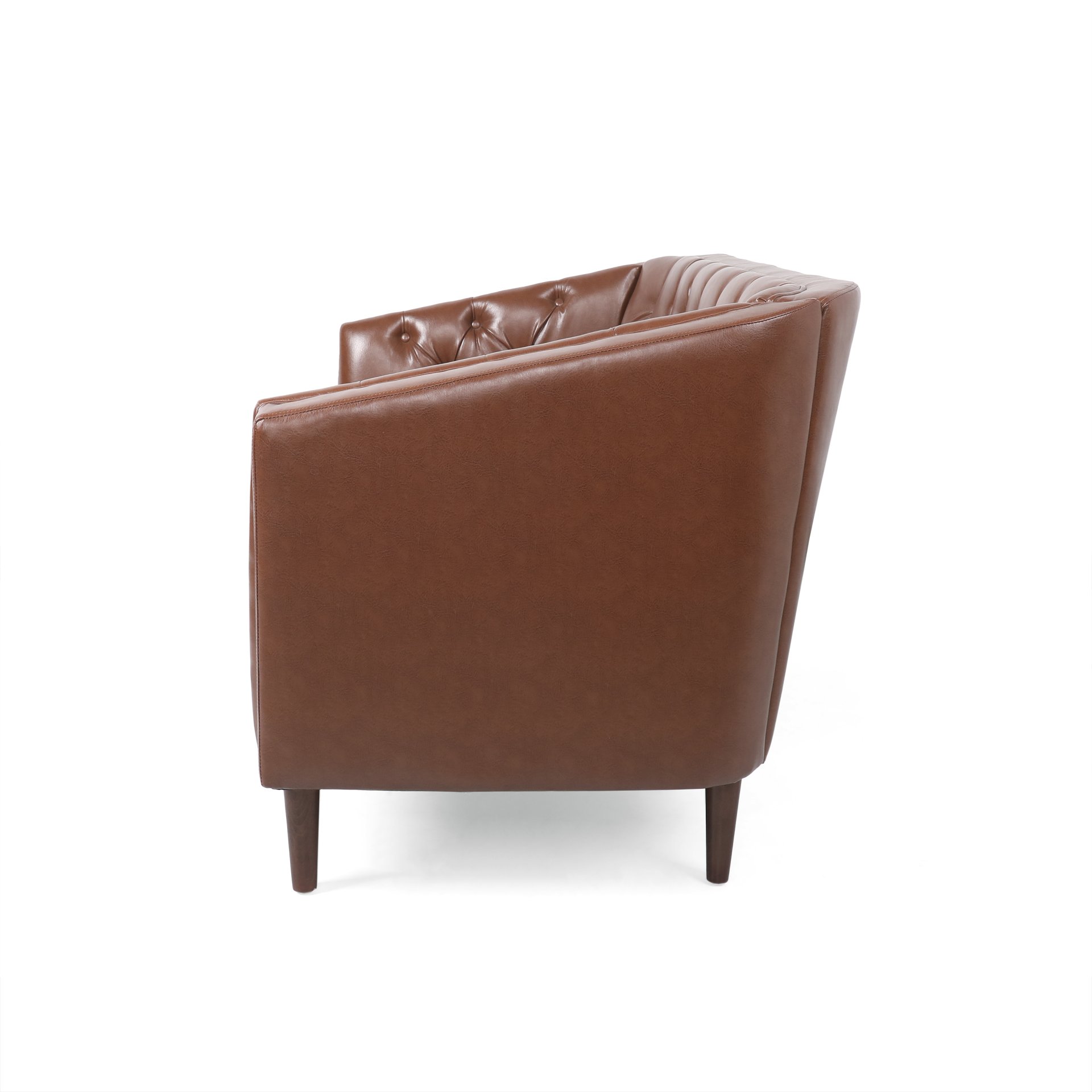 Sophisticated Loveseat With Diamond Stitched Detailing - Light Brown - Image 8