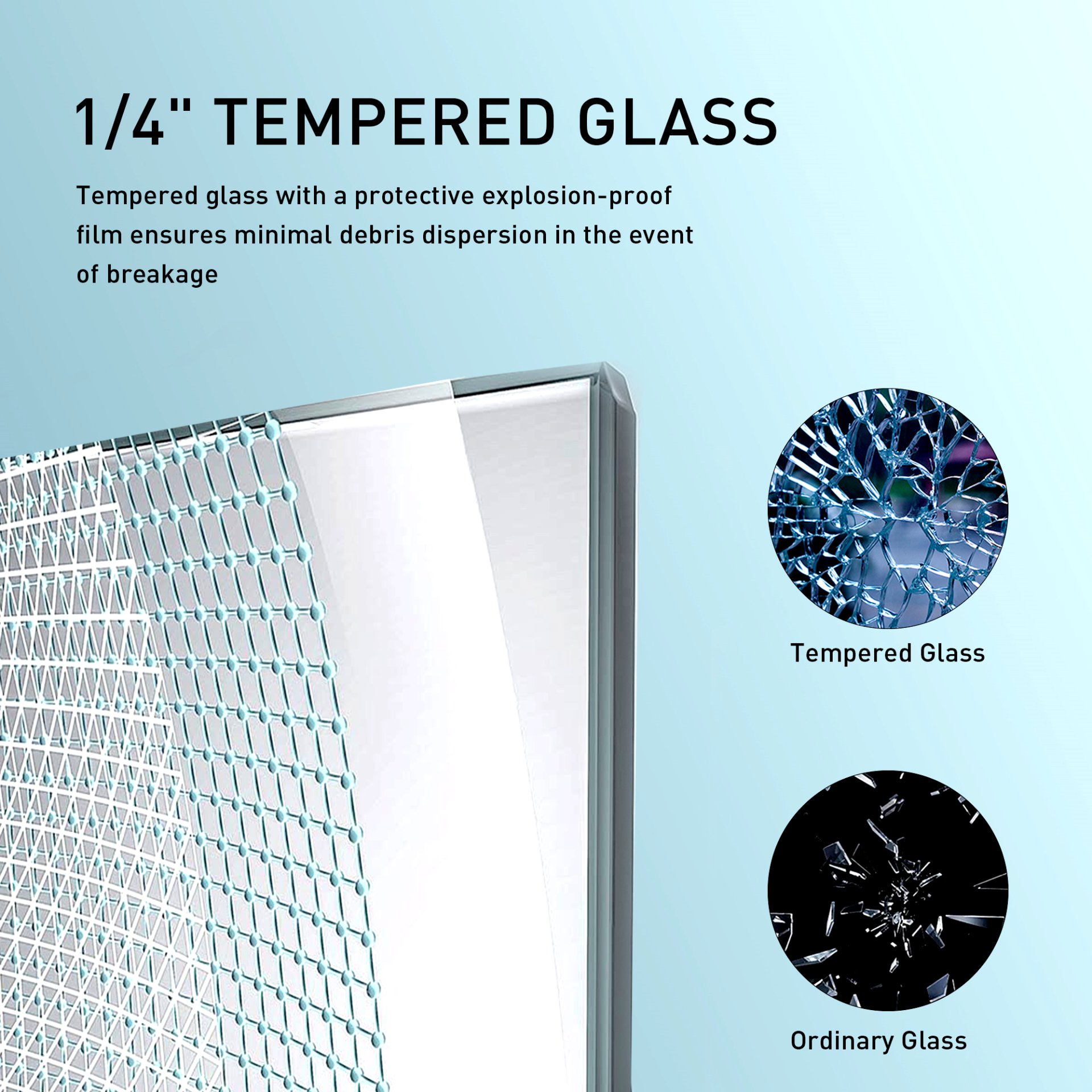 Frameless Soft Closing Shower Door, 1 / 4" (6Mm) Tempered Glass Single Sliding With Explosion Proof Coating - Brushed Nickel - Image 5