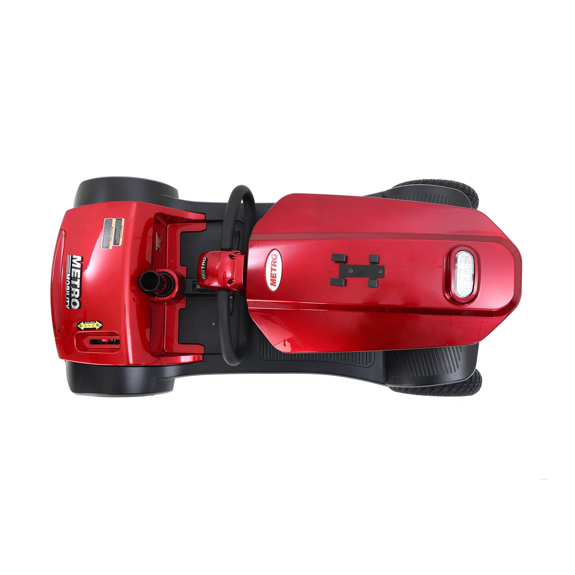Max Plus - 4 Wheels Outdoor Compact Mobility Scooter With 2 Pieces X 20Ah Lead Acid Battery, 16 Miles, Cuo Holders & USB Charger Port - Red - Image 6