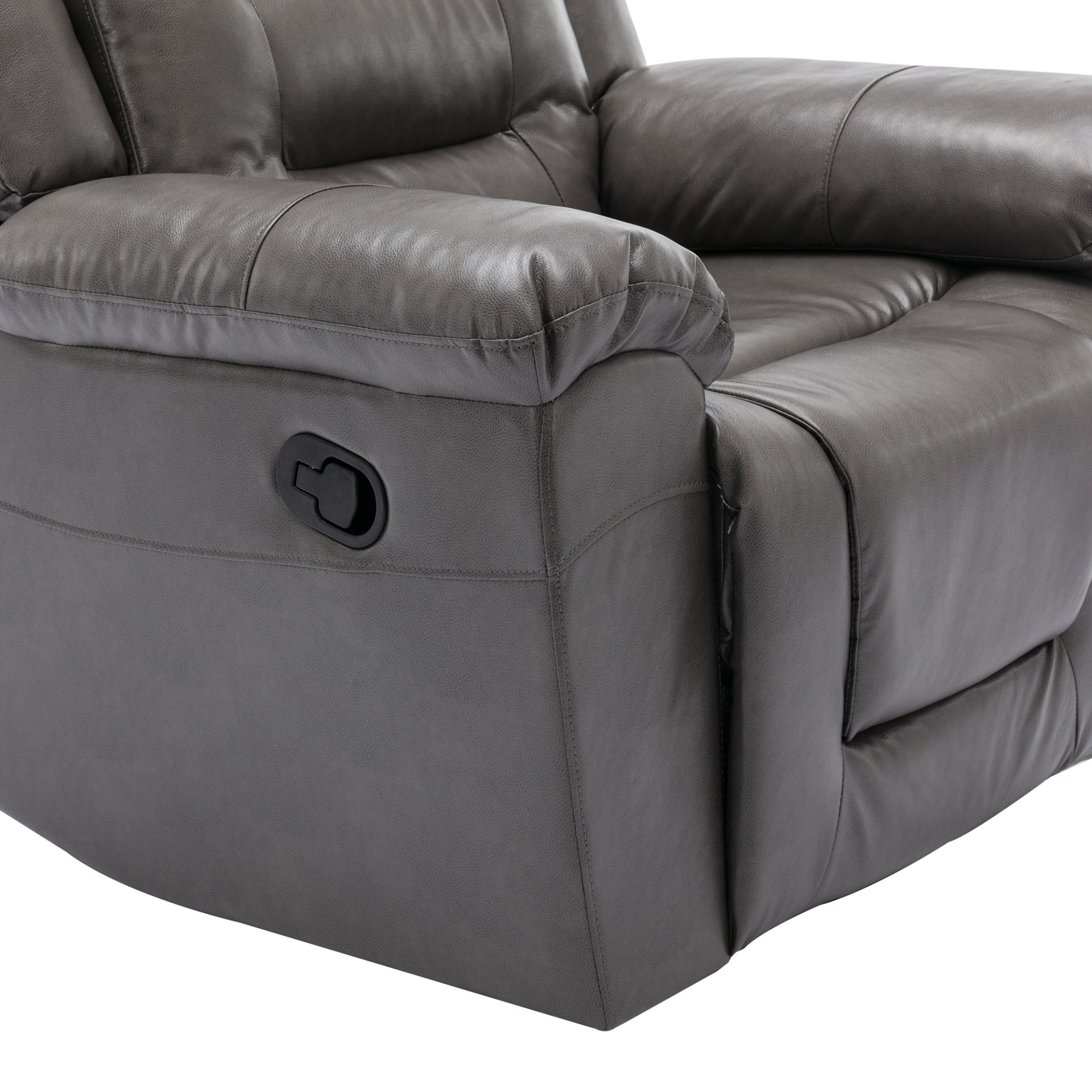3 Seater Home Theater Recliner Manual Recliner Chair With Two Built-In Cup Holders For Living Room - Gray - Image 18