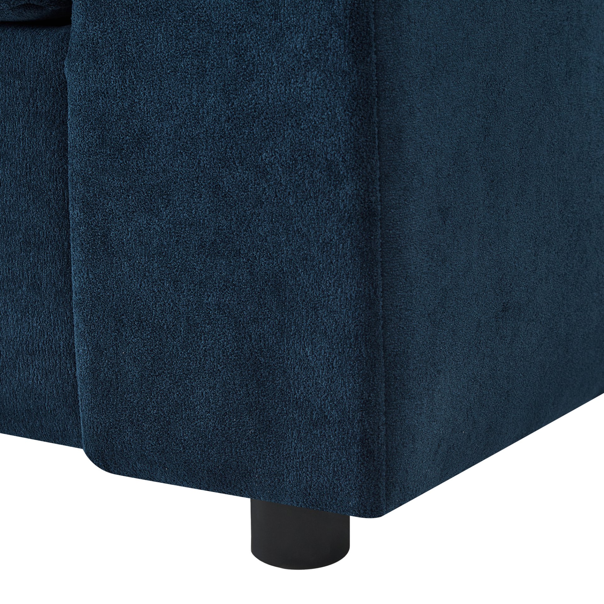 Modern Style Armchair Chaise Lounge Sofa Couch With Movable Storage Ottoman, USB Ports, Cup Holders, Phone Holder, Side Pockets - Blue - Image 24