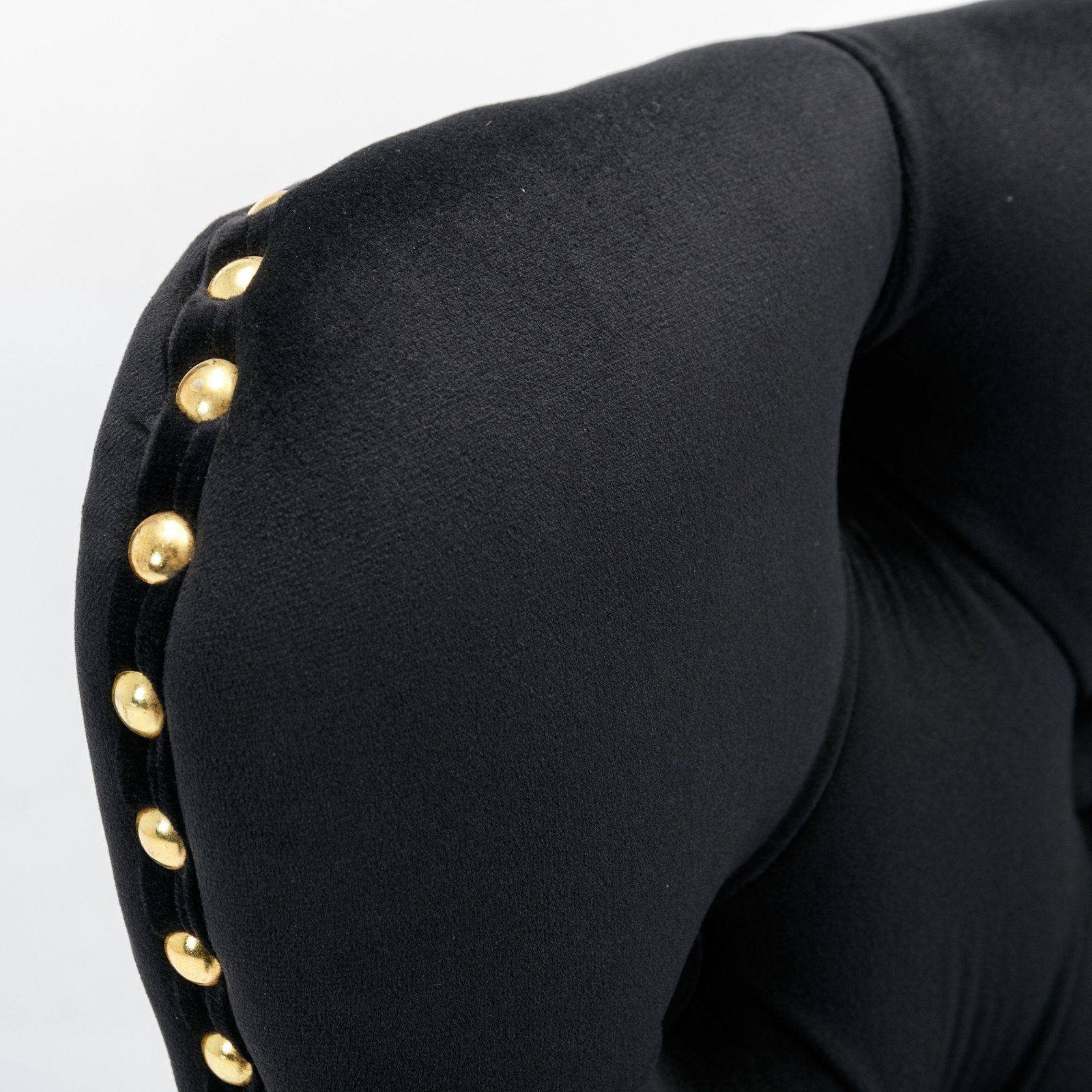 Thick Golden Swivel Velvet Barstools Adjusatble Seat Height From 27-35", Modern Upholstered Bar Stools With Backs Comfortable Tufted For Home Pub And Kitchen Island (Set of 2) - Black - Image 11