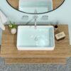 24 X 16" Ceramic Rectangular Vessel Bathroom Sink - White - Image 2