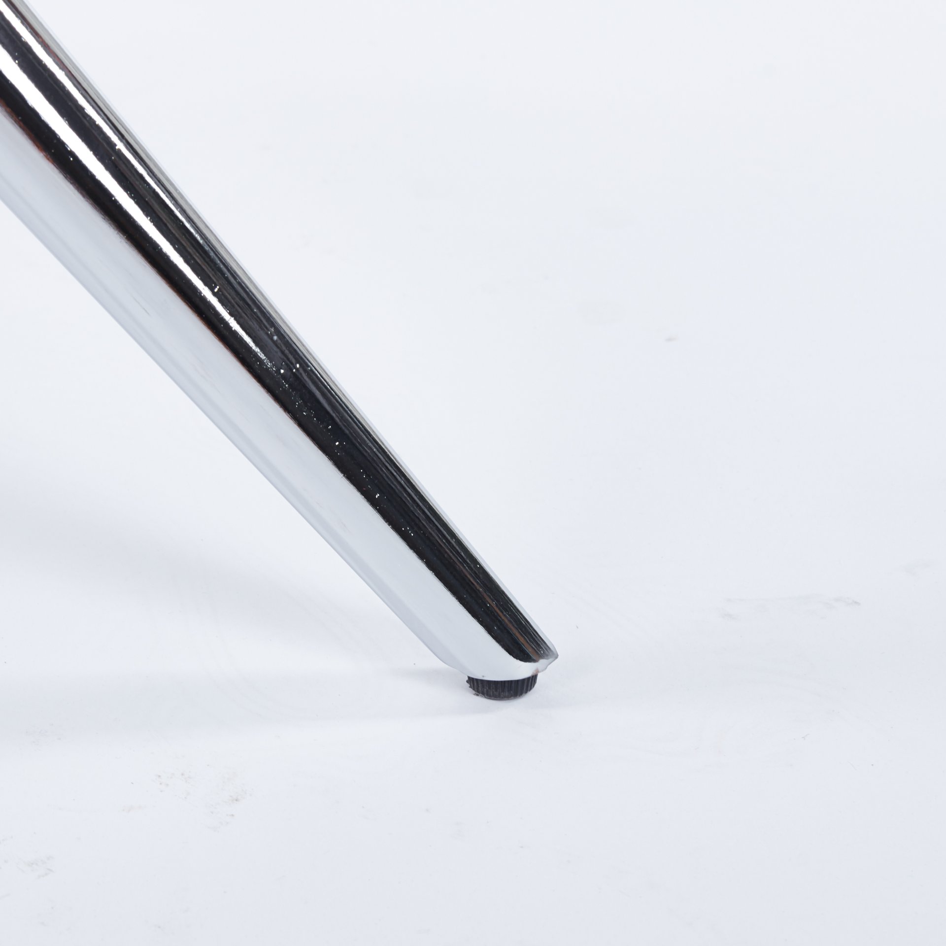 Compact Dining Table With Glass Top - Chrome - Image 5