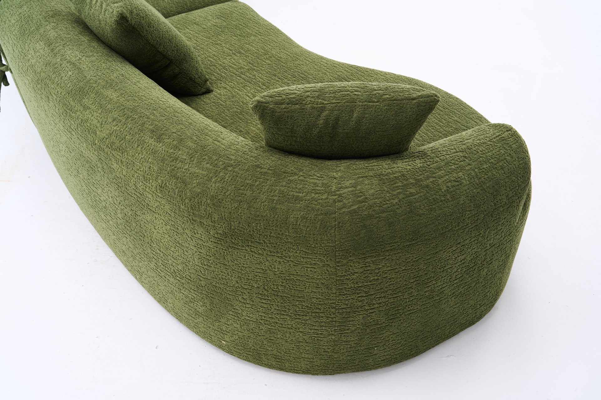 4 Seater Sofa With Chenille Fabric, 30D, 60 Hardness Full Sponge, 4 Pillow For Living Room, Home Furniture Sleeper Sectional Sofa For Apartment - Green - Image 28