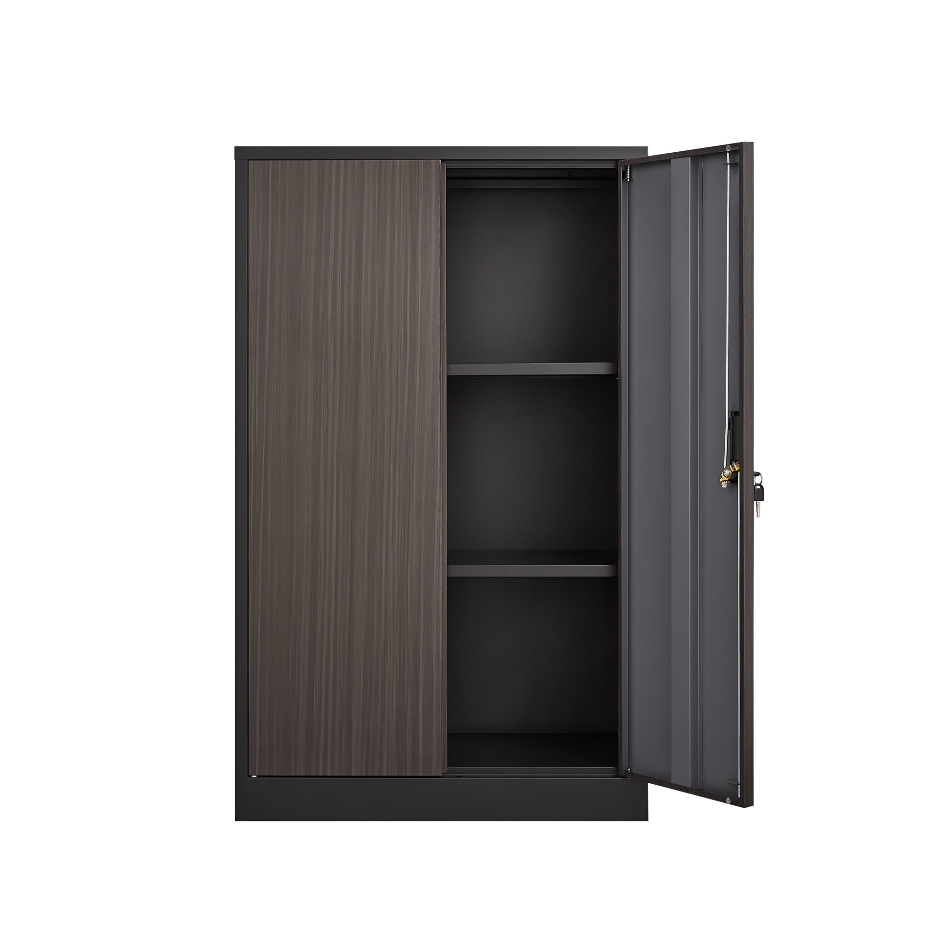 Storage Cabinet With Locking Doors And Adjustable Shelf, Folding Filing Cabinet For Home Office - Black - Image 11