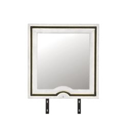 Isaiah - Mirror With Upholstered Frame And LED Lighting - White / Black