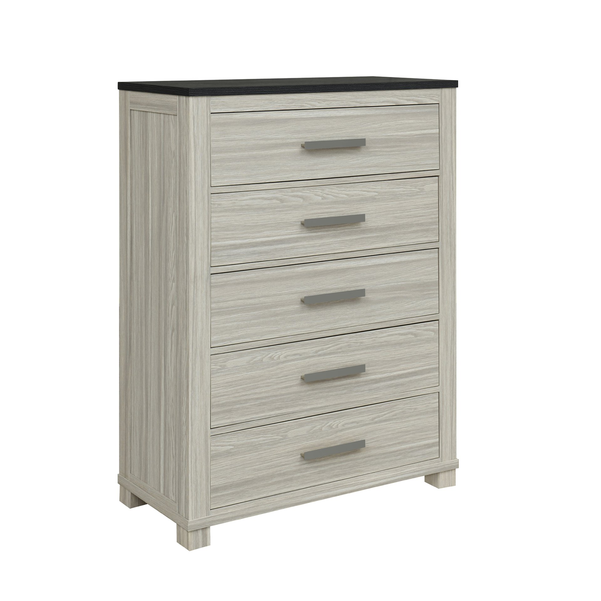 Augusta - Full Bed With Panel Headboard, Low Profile, 5 Piece Set Includes Bed, Dresser, Chest, Nightstand, Mirror - Beige / Brown - Image 4