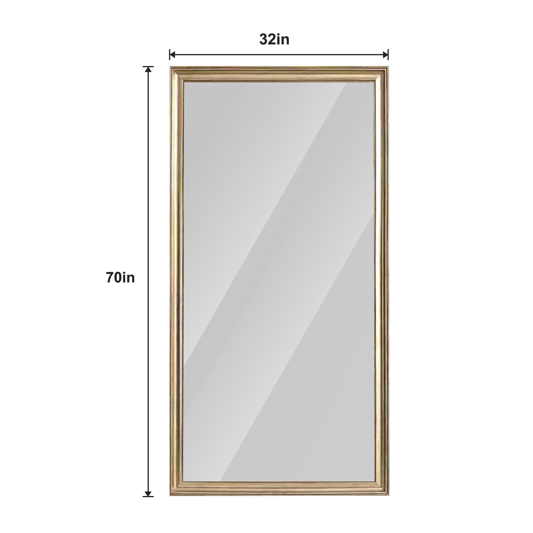 Elegant Full Body Floor Mirror With Artificial Wood Frame, Durable Design - Copper - Image 3