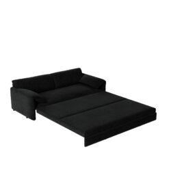 Queen Pull Out Sofa Bed, 3 In 1 Convertible Sleeper Sofa With Side Storage - Black