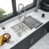 16 Gauge Undermount Double Bowl Kitchen Sink With 9" Deep Bowls - Brushed Nickel - Image 2