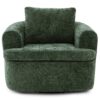 360° Swivel Accent Barrel Chair With Dual Layer Cushion, Round Seating For Living Room - Green - Image 8