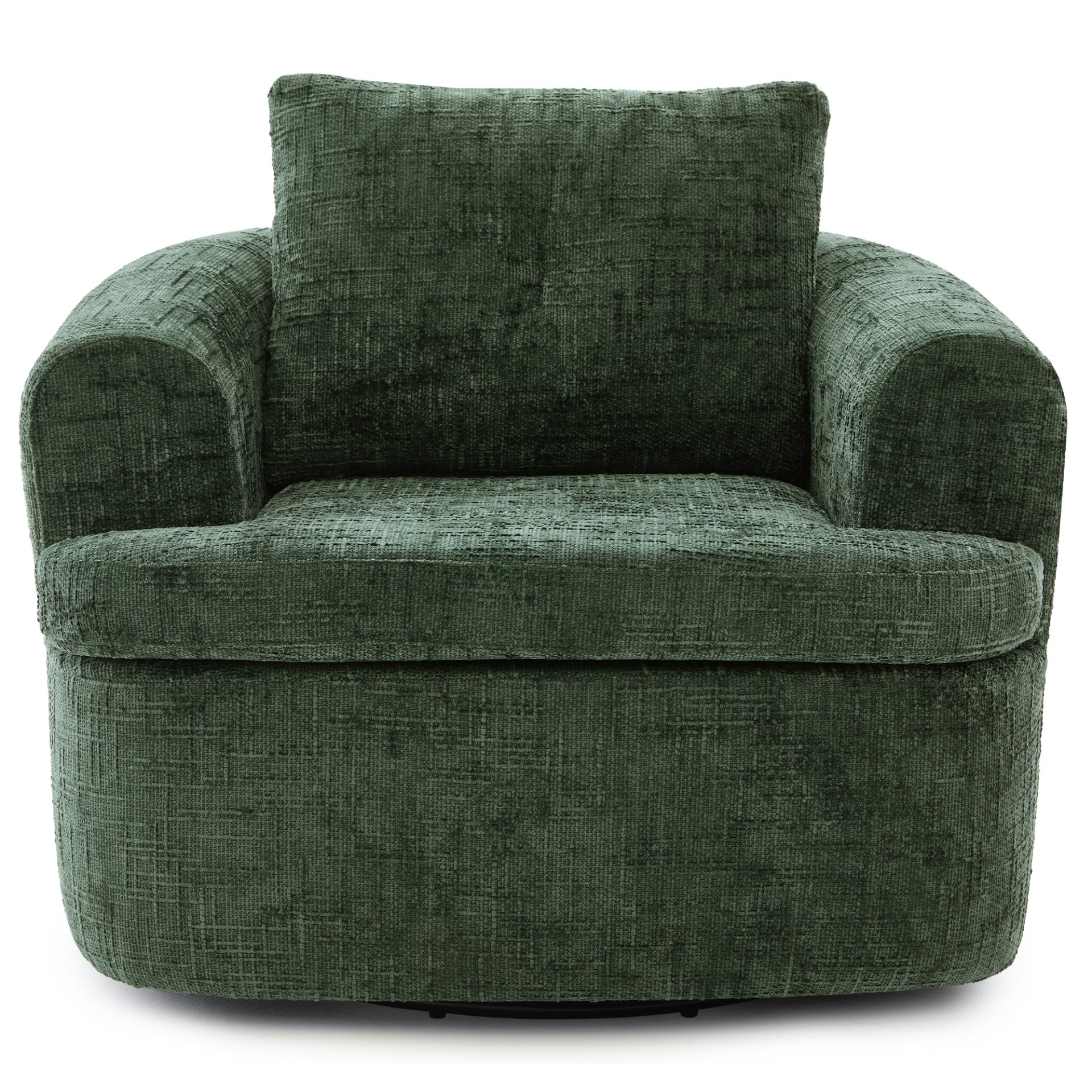 360° Swivel Accent Barrel Chair With Dual Layer Cushion, Round Seating For Living Room - Green - Image 8
