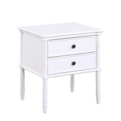 Emmett - 2 Drawer Nightstand With Carved Legs - White