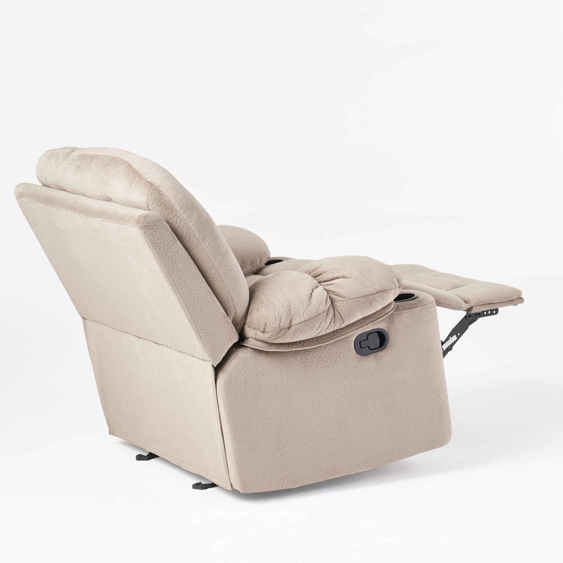 Luxurious Manual Recliner Chair, Skin-Friendly, Dual Cup Holders - Coffee - Image 13