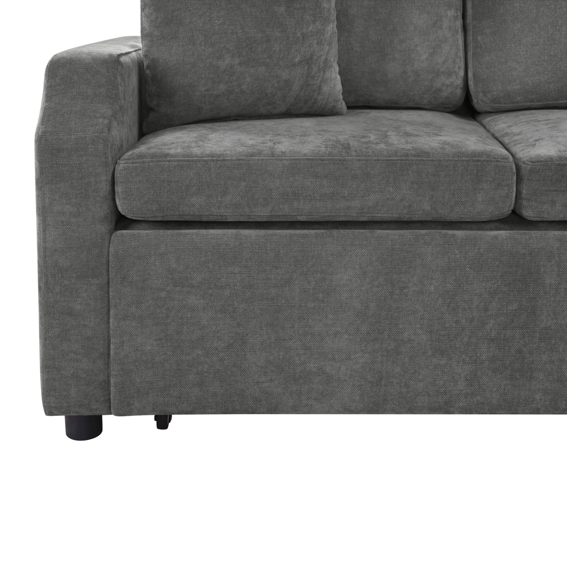 Upholstered L Shaped Sectional Sofa Bed With Sleeper And Storage Chenille - Gray - Image 17