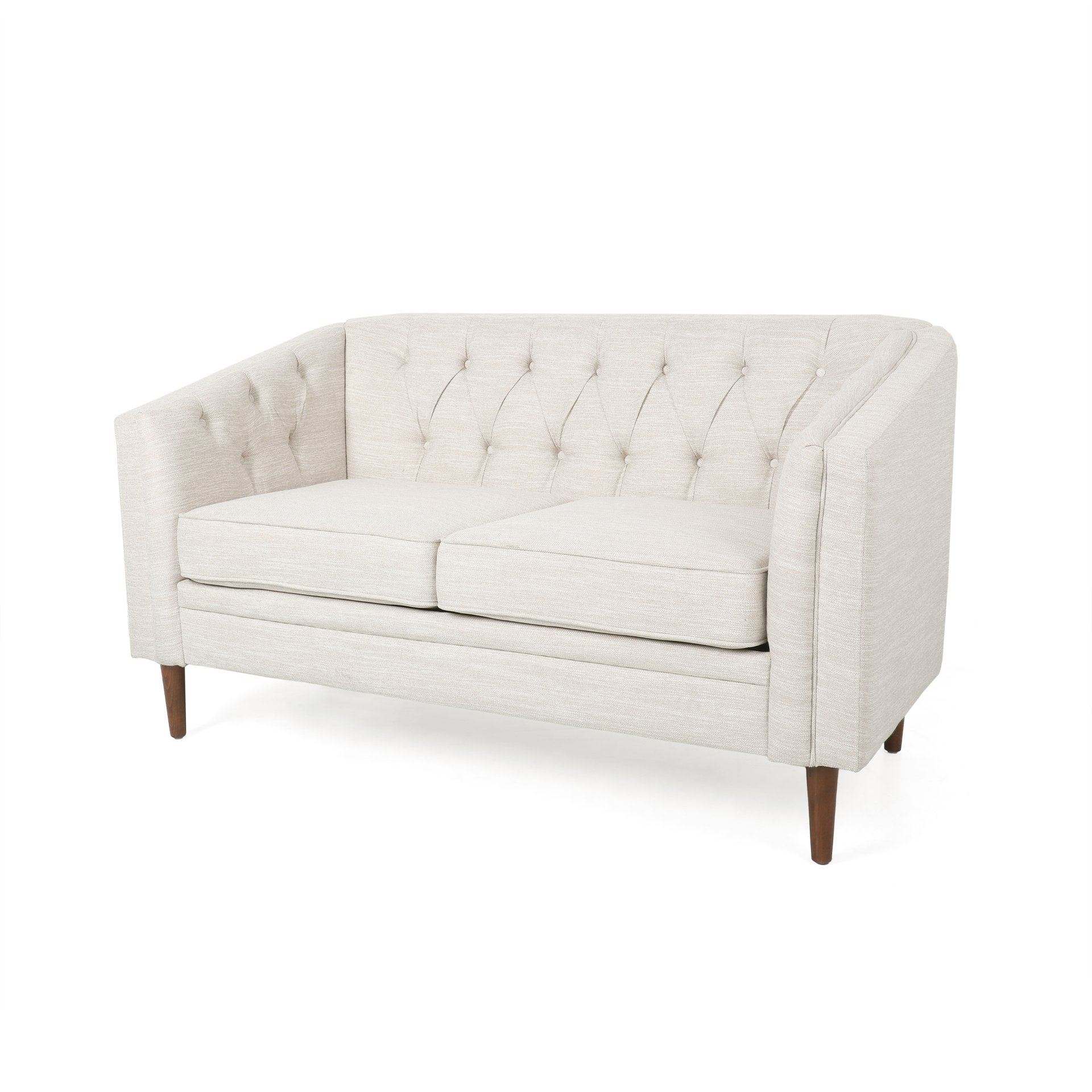 Sophisticated Loveseat With Diamond Stitched Detailing - Beige - Image 6