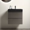 Alice - 24" Bathroom Vanity With Sink, Large Storage Wall Mounted Floating Bathroom Vanity For Modern Bathroom, One-Piece Black Sink Basin Without Drain And Faucet - Black / Gray - Image 2