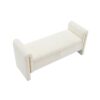 Modern Teddy Bed End Bench With Arms And Storage, Upholstered Large Foot Rest Stool, Comfy Window Vanity Bench For Living Room, Dorm, Coffee Table, Teddy - Cream - Image 7