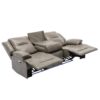 3 Seater Home Theater Recliner Manual Recliner Chair With A Led Light Strip Two Built-In Cup Holders For Living Room - Gray - Image 10