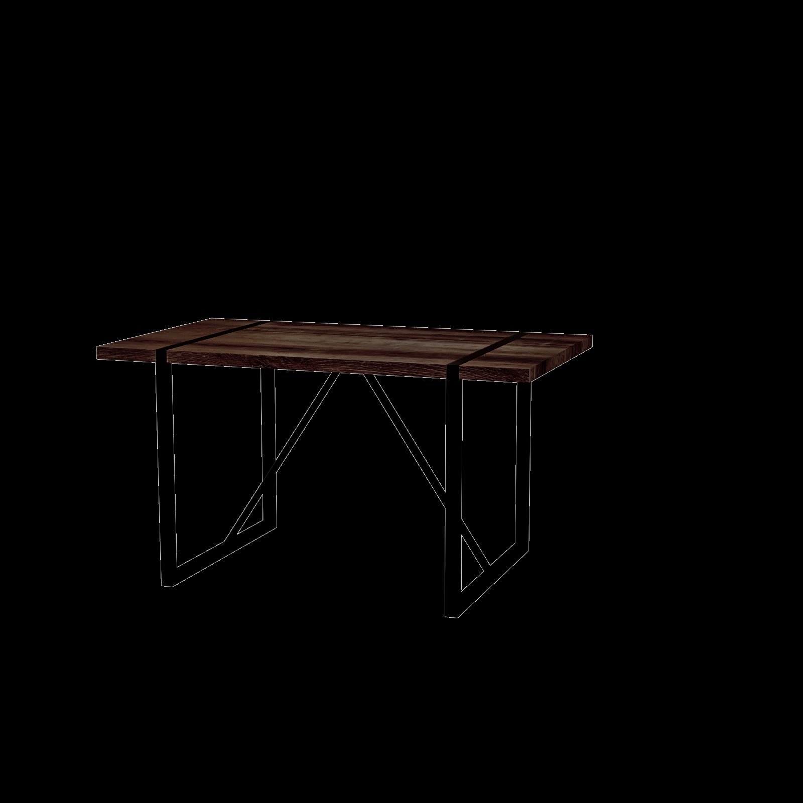 Modern Rustic Dining Table In Walnut With Metal Legs For 4 - 6 Person - Walnut - Image 14