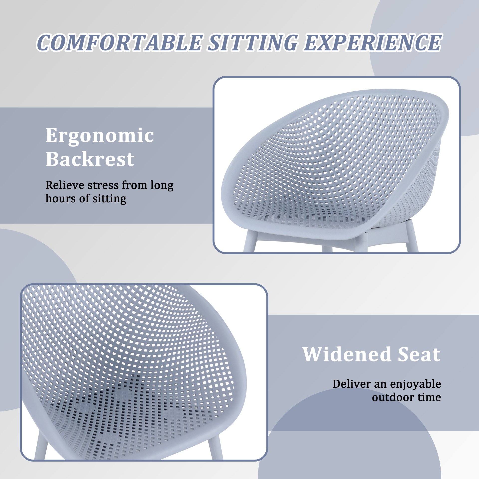 2 Lounge Chair Set With Round Table - Light Baby Blue / White - Image 15