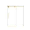 Frameless Single Sliding Shower Door With Bypass Design And 5 / 16" Clear Tempered Glass - Brushed Gold - Image 15