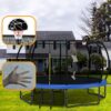 12Ft Recreational Kids Trampoline With Safety Enclosure Net & Ladder, Outdoor Recreational Trampolines - Blue - Image 11